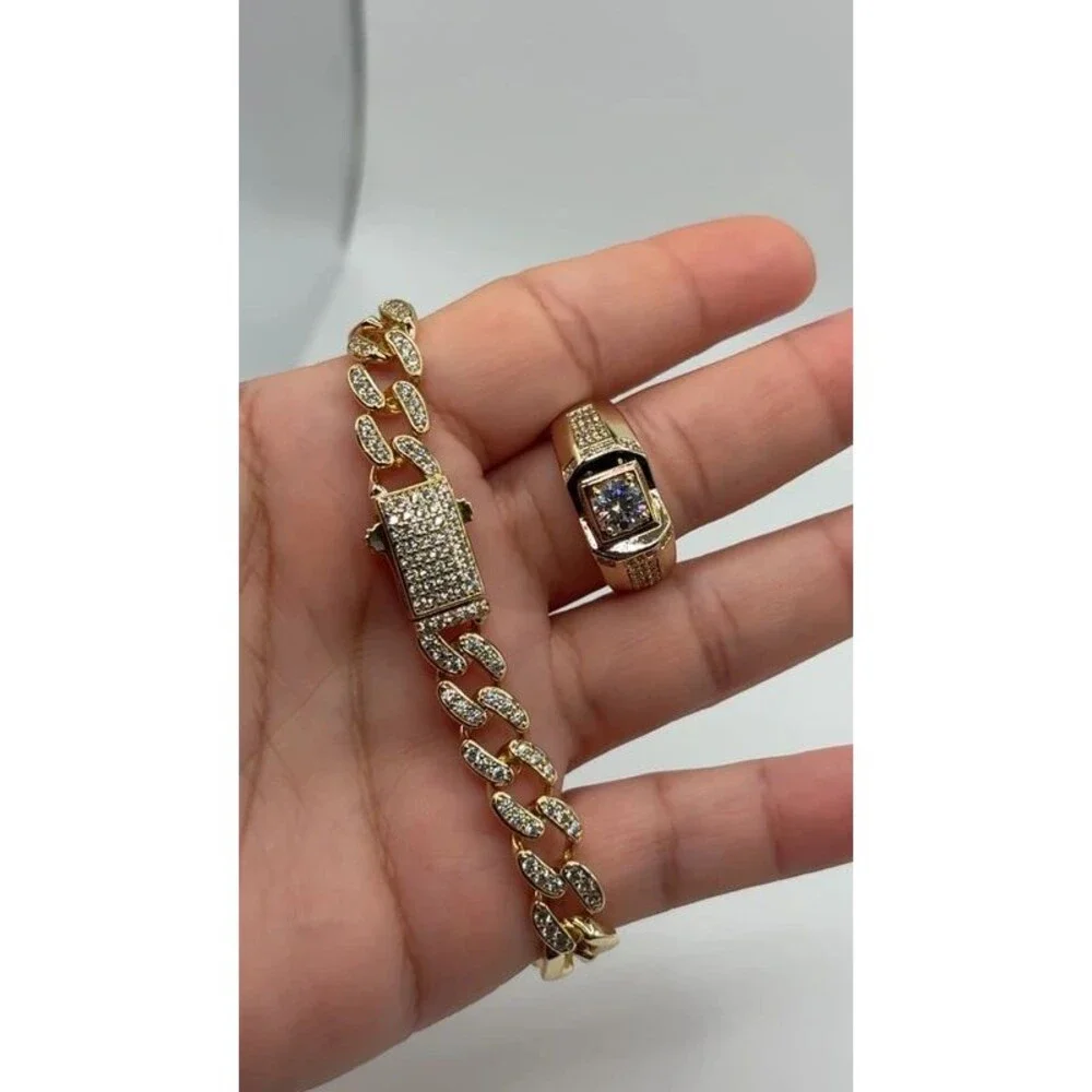 Conjunto pulcera anillos para hombre